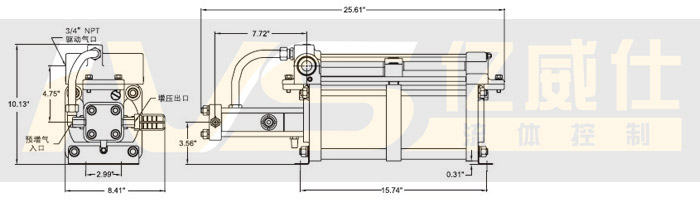 美国SC气动气体增压泵GB-D30、GB-D75系列产品及外形图