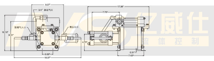 美国SC气动气体增压泵GB-D5外形图