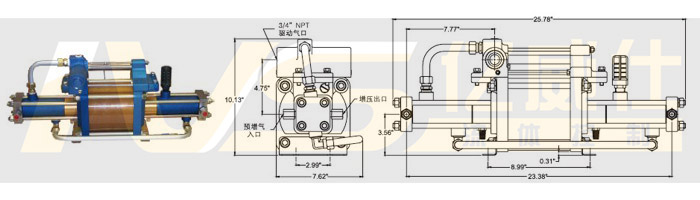 美国SC气动气体增压泵GBD-15、GBD-30、GBD-75系列产品及外形图