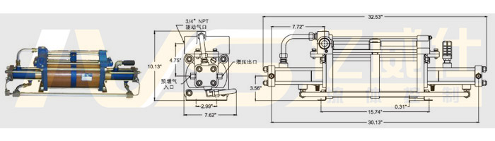 美国SC气动气体增压泵GBD-D15、GBD-D30、GBD-D75系列产品及外形图